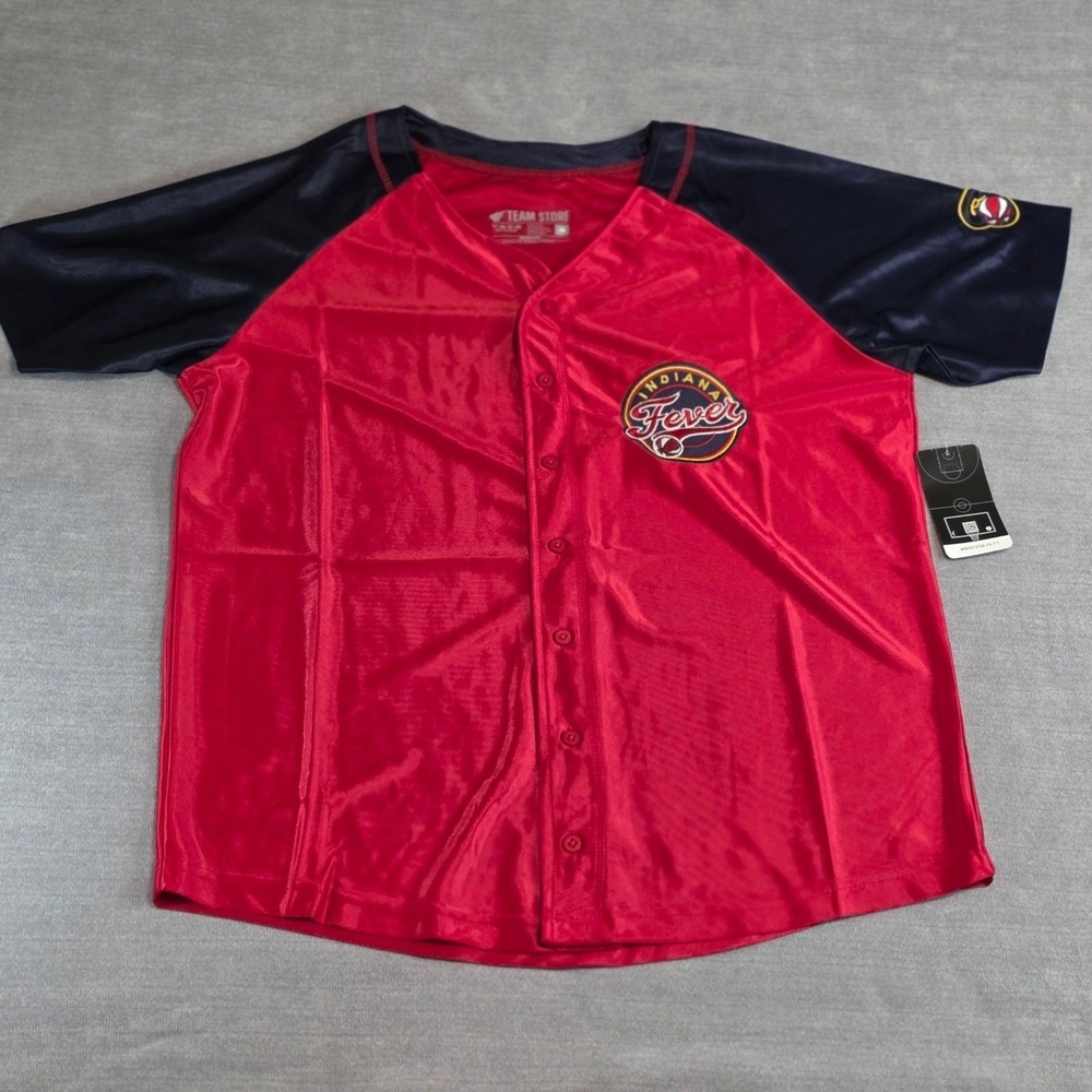 Indiana Fever Baseball Jersey M Red Navy WNBA Basketball Clark‎ Sporty Chic Fan
